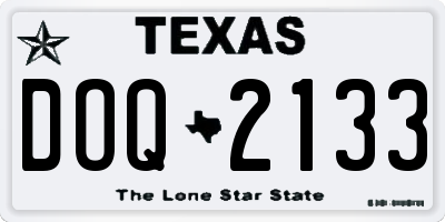 TX license plate DOQ2133