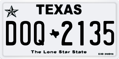 TX license plate DOQ2135