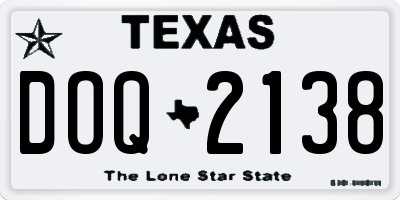 TX license plate DOQ2138