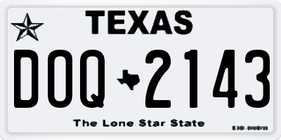 TX license plate DOQ2143
