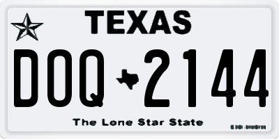 TX license plate DOQ2144
