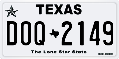 TX license plate DOQ2149