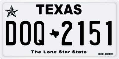 TX license plate DOQ2151