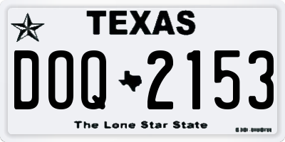 TX license plate DOQ2153