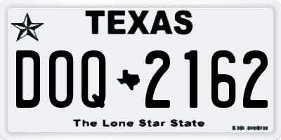 TX license plate DOQ2162