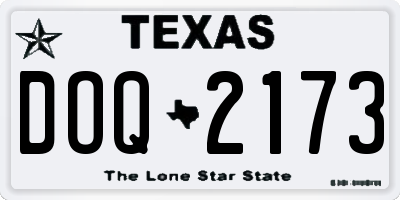 TX license plate DOQ2173
