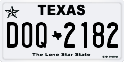 TX license plate DOQ2182