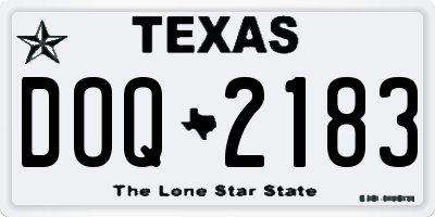 TX license plate DOQ2183