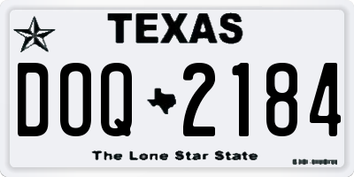 TX license plate DOQ2184