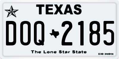 TX license plate DOQ2185