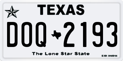 TX license plate DOQ2193