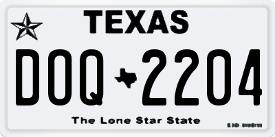 TX license plate DOQ2204