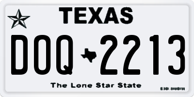 TX license plate DOQ2213