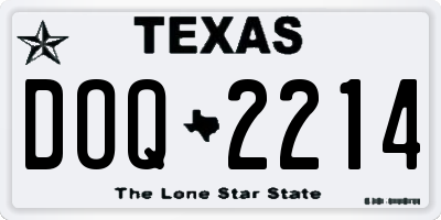 TX license plate DOQ2214