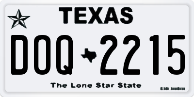 TX license plate DOQ2215