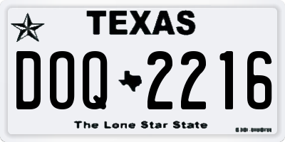 TX license plate DOQ2216