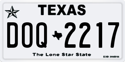 TX license plate DOQ2217