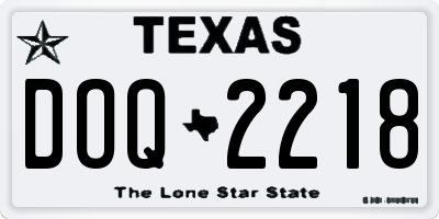TX license plate DOQ2218