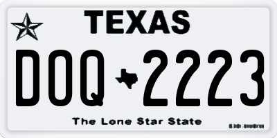 TX license plate DOQ2223