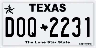 TX license plate DOQ2231