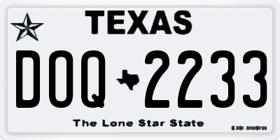 TX license plate DOQ2233