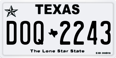 TX license plate DOQ2243