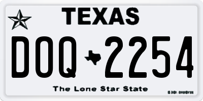 TX license plate DOQ2254