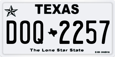 TX license plate DOQ2257