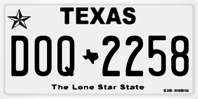TX license plate DOQ2258