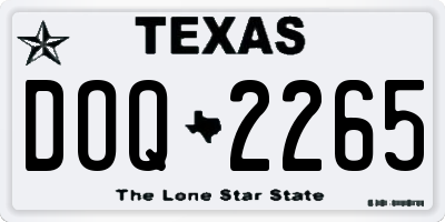TX license plate DOQ2265