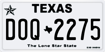 TX license plate DOQ2275