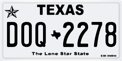 TX license plate DOQ2278