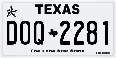 TX license plate DOQ2281