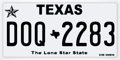 TX license plate DOQ2283