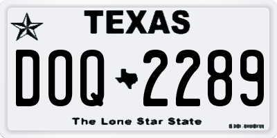 TX license plate DOQ2289