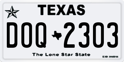 TX license plate DOQ2303