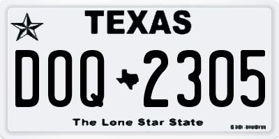 TX license plate DOQ2305