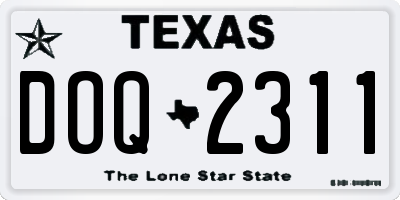 TX license plate DOQ2311