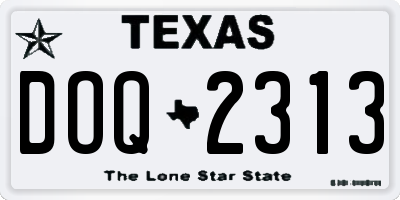 TX license plate DOQ2313