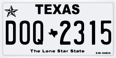 TX license plate DOQ2315