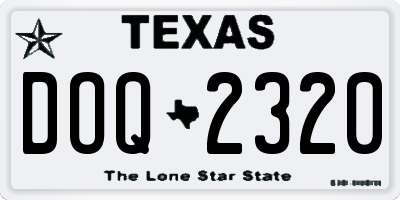 TX license plate DOQ2320