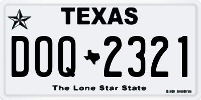 TX license plate DOQ2321