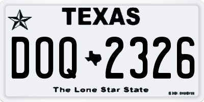 TX license plate DOQ2326