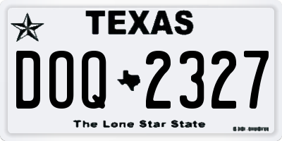TX license plate DOQ2327