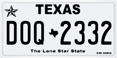 TX license plate DOQ2332