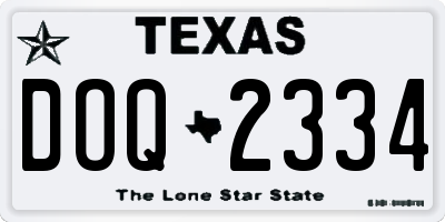 TX license plate DOQ2334