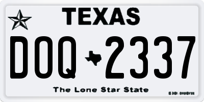 TX license plate DOQ2337