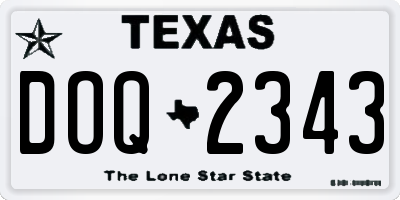 TX license plate DOQ2343