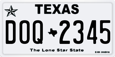 TX license plate DOQ2345