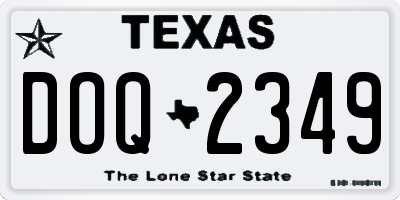 TX license plate DOQ2349